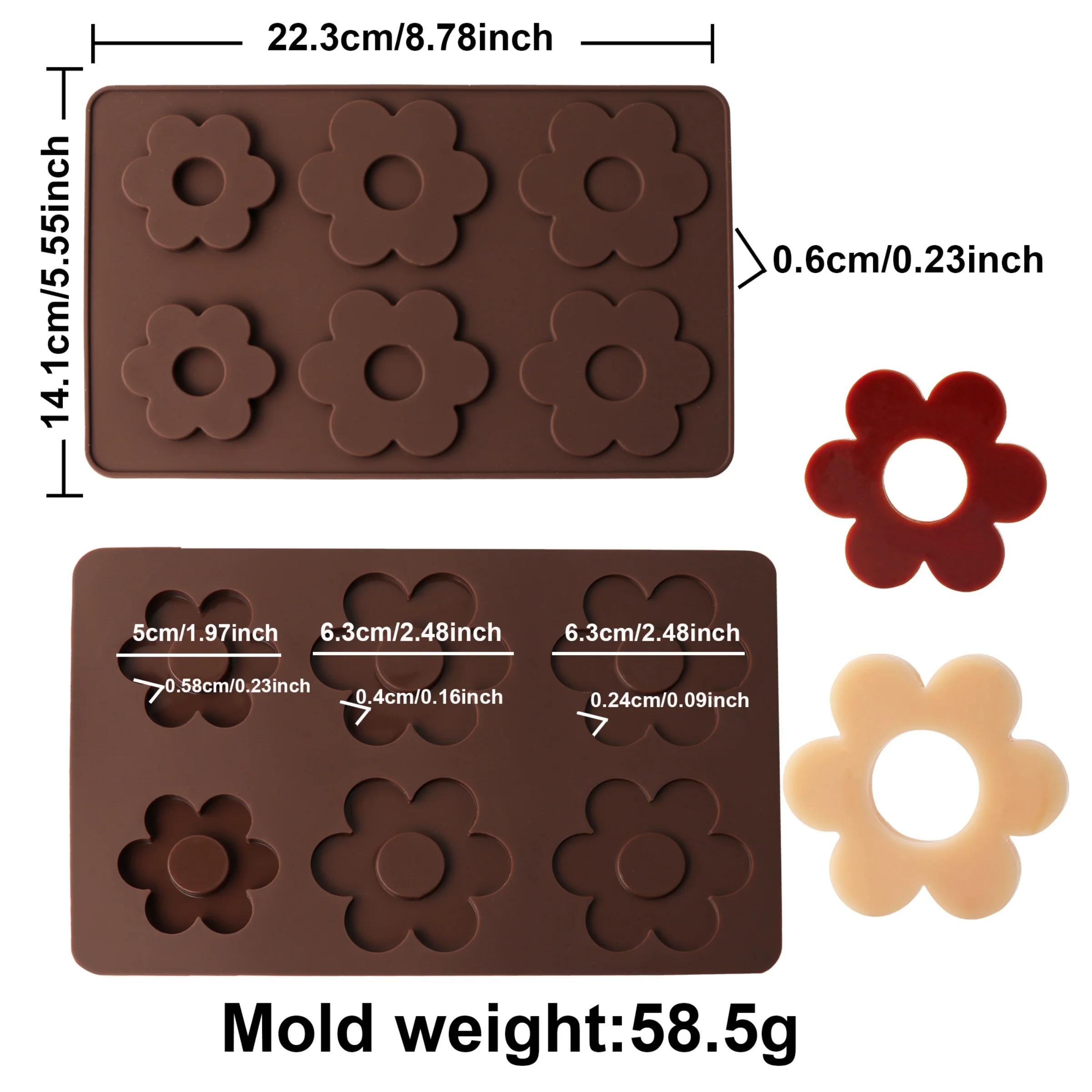 6-Loch Donut Runde Blume Stern Form Silikon Harz Form DIY Schnell Release Beständig DIY Schokolade Eis Kristall Epoxy seife Werkzeug Image