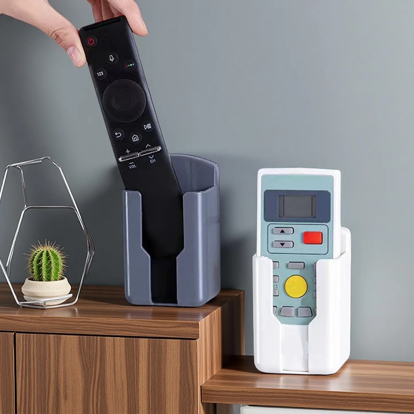 Tragbare TV Telefon Fernbedienung Lagerung Box Kein Stanzen Wand Typ Klimaanlage Fernbedienung Telefon Ladegerät Lagerung Rack Image