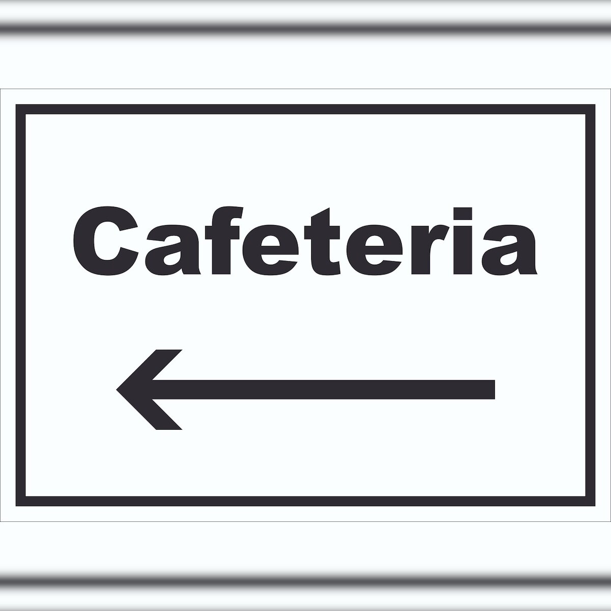 HB-Druck Cafeteria Schild mit Text und Richtungspfeil links Selbstbedienung waagerecht A4 (210x297mm) Image