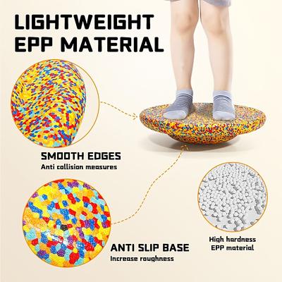 Camouflage Balance Board Training Equipment - Lightweight EPP Foam with Color-Coding Zones Anti-Slip Surface for Indoor/Outdoor Fitness Coordination Core Strength Exercises - All Ages