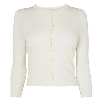 Bonnie Crew Neck Cardigan, Light Cream