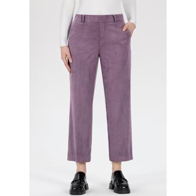 Culotte STEHMANN, Damen, Gr. 36, N-Gr, lila (schwarz violet), Obermaterial: 90% Polyester, 10% Elasthan, unifarben, klassisch, relaxed fit wadenlang, Hosen, Sommerhose mit Bügelfalten Image