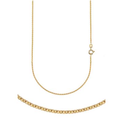 Collierkettchen FIRETTI "Schmuck Geschenk Gold 333 oder 585 Halskette Ankerkette rund" Gr. 42, gold (gelbgoldfarben), Halsketten, Damen, 42, Gelbgold 585, B: 1,5mm, Made in Germany, B:1,5mm Image