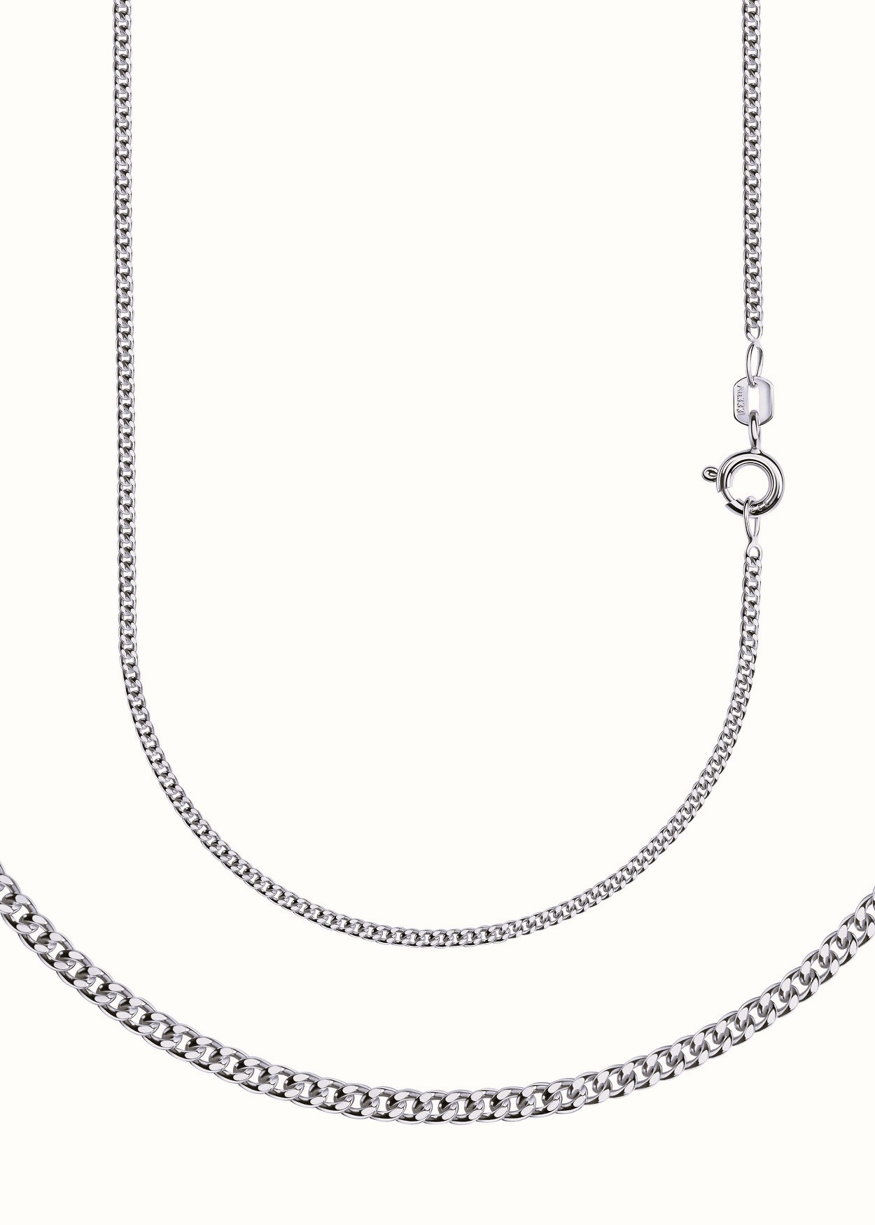 Collierkettchen FIRETTI "Schmuck Geschenk Silber 925 Halskette Panzerkette diamantiert" Gr. 50, silber (silberfarben), Halsketten, Damen, 50, Silber 925 (Sterlingsilber), B: 1mm, Made in Germany, B:1mm Image