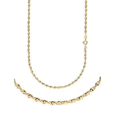 Collierkettchen FIRETTI "Schmuck Geschenk Gold 333 oder 585 Halskette Singapurkette diamantiert" Gr. 40, gold (gelbgoldfarben), Halsketten, Damen, 40, Gelbgold 585, B: 1,9mm, Made in Germany, B:1,9mm Image