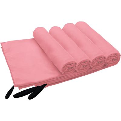 Handtuch MY HOME "Xavi, 4 Teile, ideal als Sporthandtuch, Reisehandtuch, Strandtuch", lila (beere), B:40cm L:60cm, Microfaser, Mikrofaser, Handtücher (Packung), diverse Größen, sehr leicht, kompakt, schnelltrocknend, Mikrofaser Image