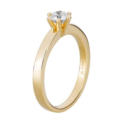 Fingerring OROLINO "Gold 585 mit natürlichem Brillant 0,50ct." Gr. 56, gelb (gelb, weiß), Fingerringe, Damen, 056 (17,8), 0,50 ct P1 = bei 10-facher Vergrößerung erkennbare Einschlüsse, Gold Image