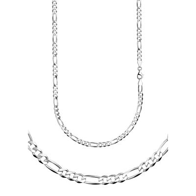 Collierkettchen FIRETTI "Schmuck Geschenk Silber 925 Armband Kette Figarokette diamantiert" Gr. 55, silber (silberfarben), Halsketten, Damen, 55, Silber 925 (Sterlingsilber), B: 4,5mm, Made in Germany, B:4,5mm Image
