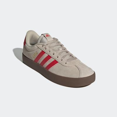 Sneaker ADIDAS SPORTSWEAR "VL COURT 3.0", Gr. 38,5, wonder beige, better scarlet, core weiß, Leder, Synthetik, sportlich, Schuhe, inspiriert vom Design des adidas samba Image