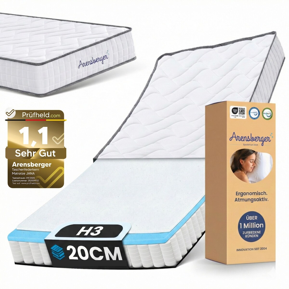 Arensberger GEL-Matratze LINA, Höhe 11cm, 160x200cm Image