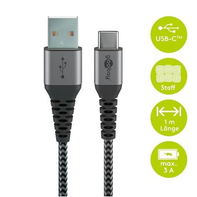 goobay USB-Kabel Adapterkabel USB 2.0 A/USB C 1.0 m Image