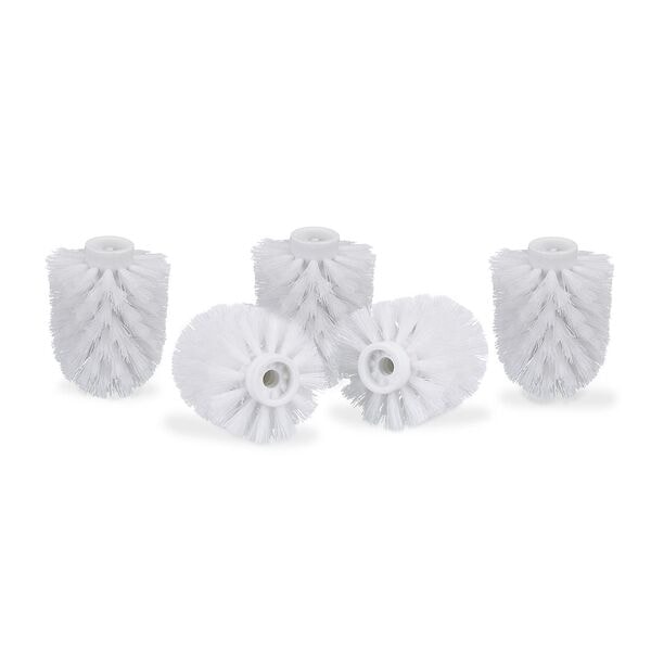 relaxdays 5er-Pack WC-Bürstenkopf Ø 7 cm weiß, 7x9x7 cm
