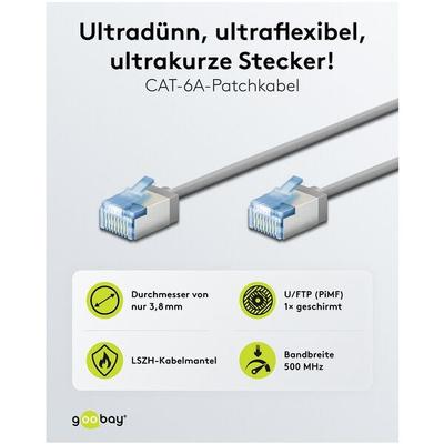 goobay Netzwerkkabel RJ-45 Cat.6a 10.0 m grau Image