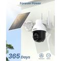2K Telecamera Wi-Fi Esterno Senza Fili a Batteria, 360° ptz Videocamera Sorveglianza con Pannello