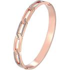 Women's Bracelet Bracelet Fashion Jewelry Gift Exquisite Zircon Chain Shape Bracelets & Bangle Stainless Steel Woman Trendy Brand Bangle Gold Plated Jewelry (Color : Gold Size : 58mm) (Rose Gold 58mm)
