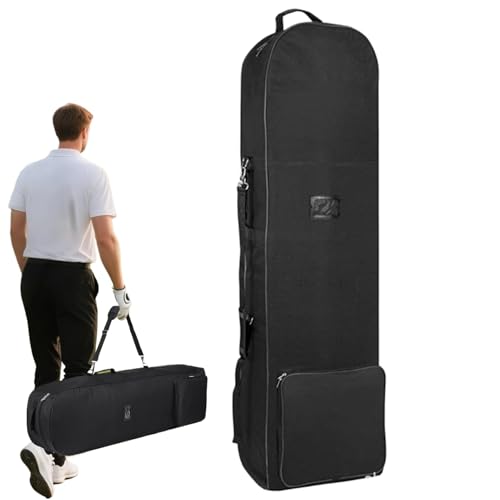 Travel Golf Bag with Wheels - Foldable Golf Equipment Pouch - Weather-Resistant Sports Accessories Bag with Wheels for Outdoors Commuting Vacation Backpacking