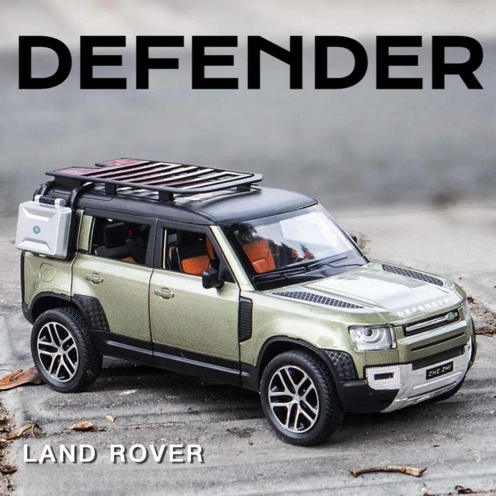 Maßstab 1:24 Land Rover Defender Range Rover Modellauto Spielzeug Metalldruckguss Sound Licht Geländewagen Miniaturmodelle Jungen Geschenke Image
