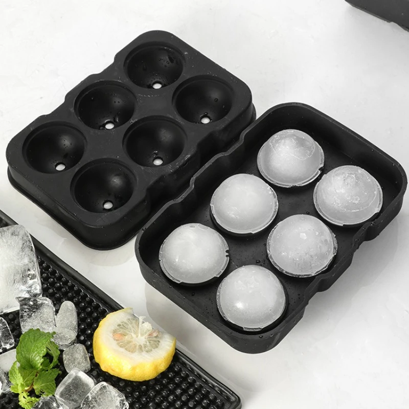 6-Gitter-Silikon-Eisball-Formen, große Tablettform, Eismaschine, langlebig, für Bar, Pub, Whiskey, Cocktail, Eisblock, Modell, Küchenzubehör Image