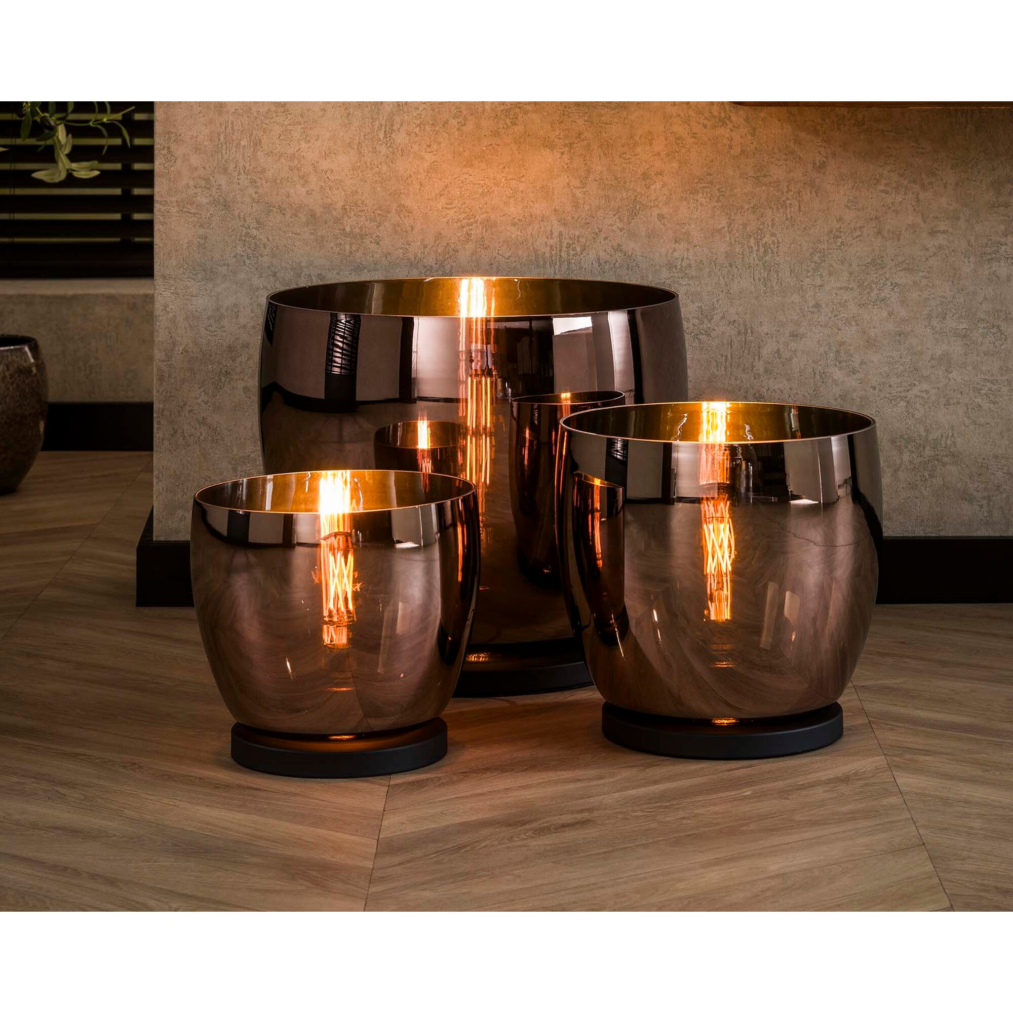 designline »UP« Stehlampe Kupfer Stehlampe XXL / mit Beleuchtung rauchgrau