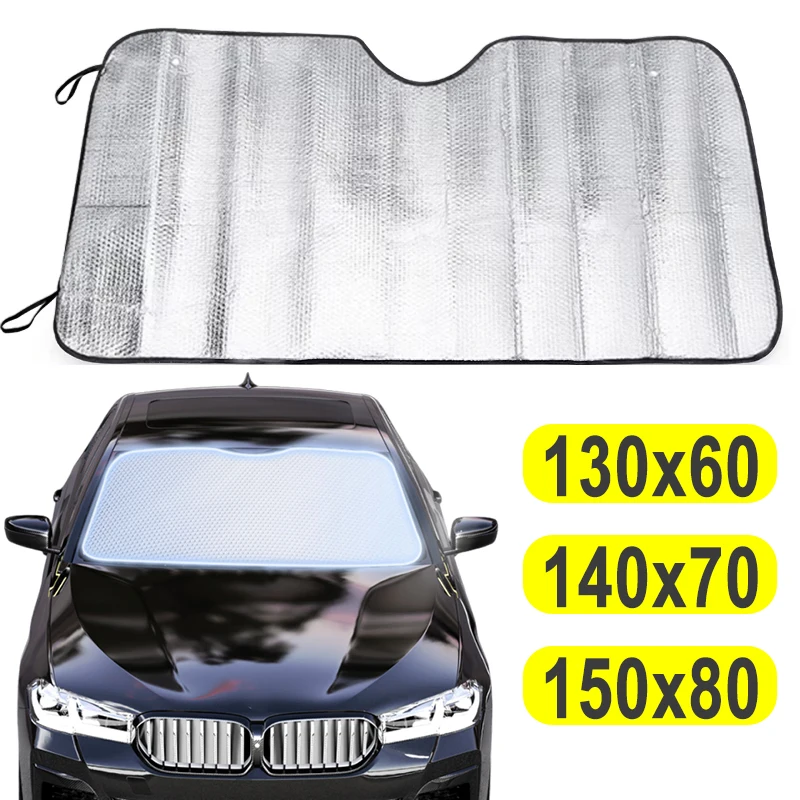 Auto-Sonnenschutz, Fenster-Sonnenschutz für die Frontscheibe, Sonnenblende, UV-Schutz, Auto-Windschutzscheiben-Abdeckung, 150 x 80 cm/140 x 70 cm/130 x 60 cm Image