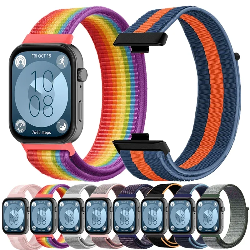 Nylon-Schlaufenarmband für Huawei Watch Fit 4, Fit 3, Armband, Armband für Huawei Watch Fit 4, Pro-Armband, Correa Smartwatch-Armband Image