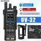 BAOFENG UV-32 GPS Walkie Talkie 10W Multi Band Bluetooth Programmazione Frequenza di copia wireless NOAA Ham a lungo raggio Radio bidirezionale