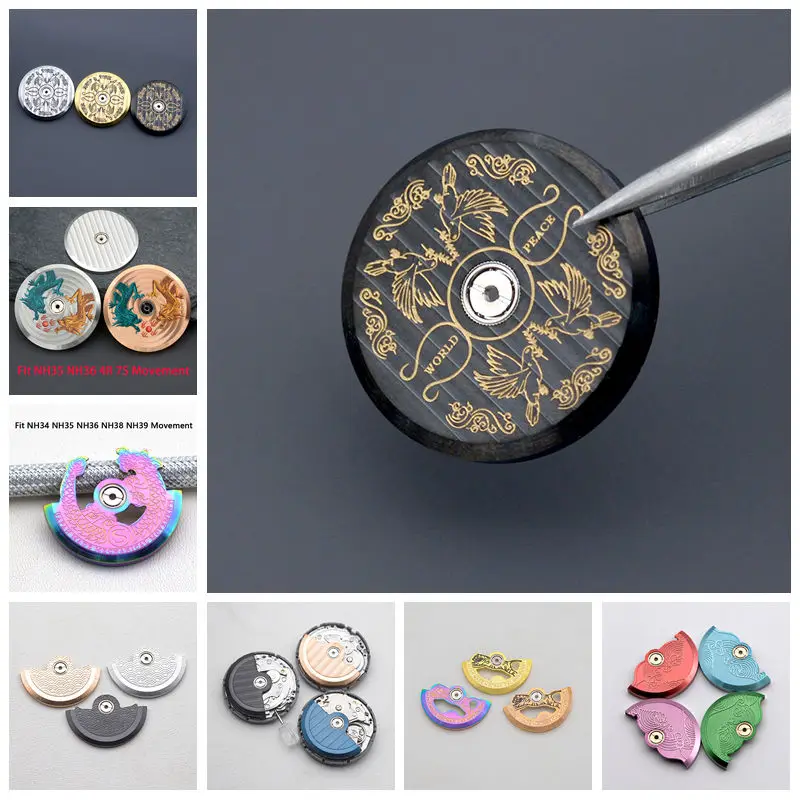 NH35 NH36 Automatischer Hammerrotor, passend für NH35 NH36 NH70 4R 7S26 6R Uhrwerk, Pendelgewicht, mechanische Reparaturteile, Nachrüstung Image