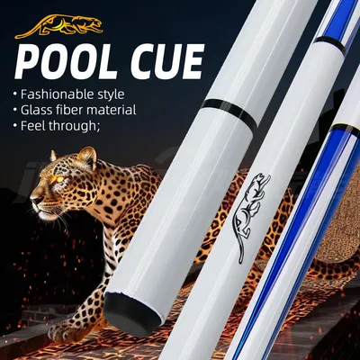13-mm-Pool-Queue mit hoher Elastizität und blauem Schneeleopardenmuster, professioneller Billard-Queue mit Stoßdämpfung aus Glasfaser Image