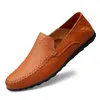 Echtes Leder Männer Schuhe Casual Luxus Marke Formale Herren Loafer Mokassins Italienische Atmungsaktive Slip auf Männliche Boot Schuhe Plus Größe