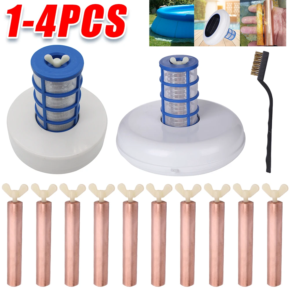 Ioniseur solaire pour piscine, purificateur de piscine en cuivre et argent, tue les algues, ioniseur pour remplacement extérieur, Anode solaire en cuivre