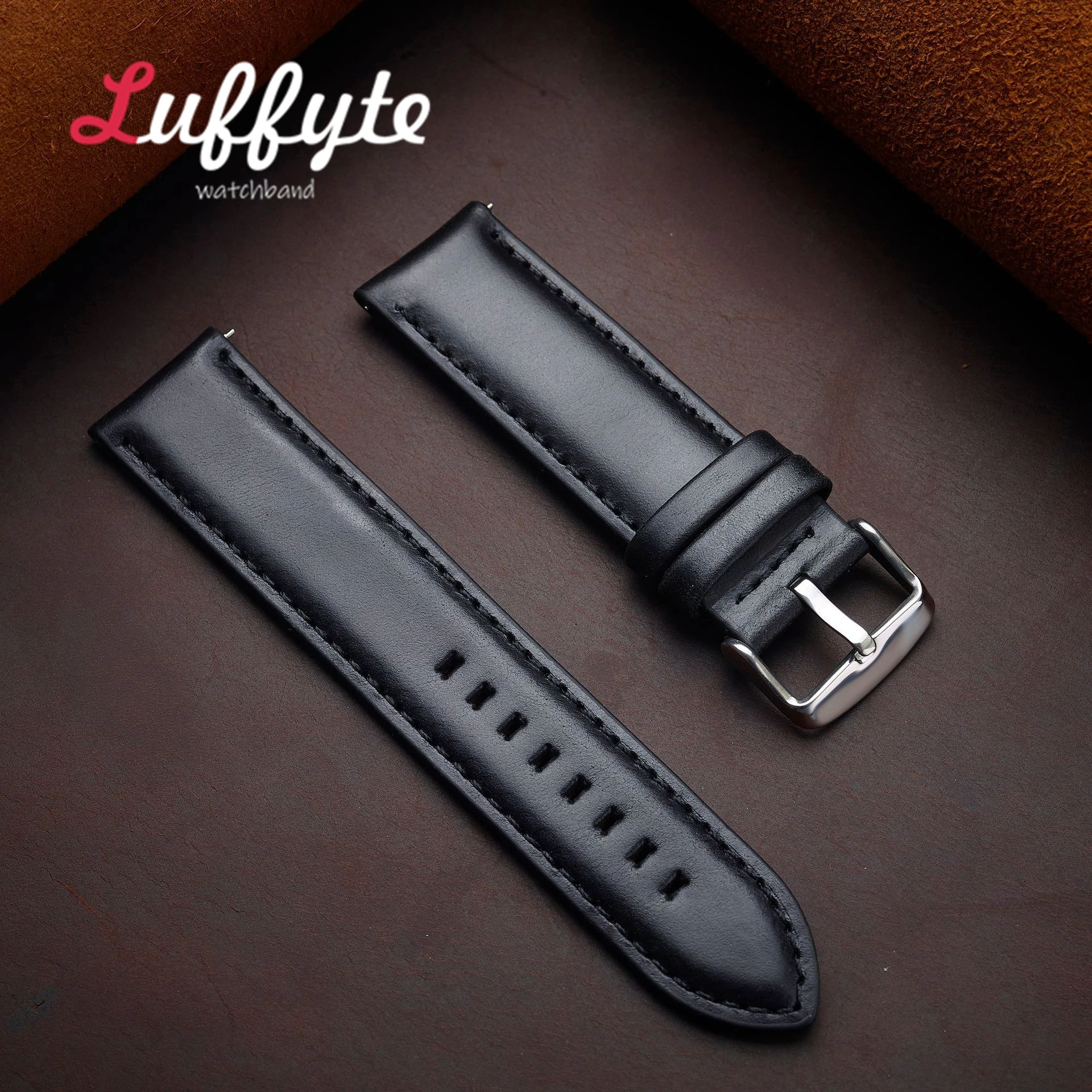Quick Release Leder Uhrenarmbänder 20mm 22mm Ersatz Männer Uhr Band Business Öl Wachs Haut Rindsleder Handgelenk Riemen Image