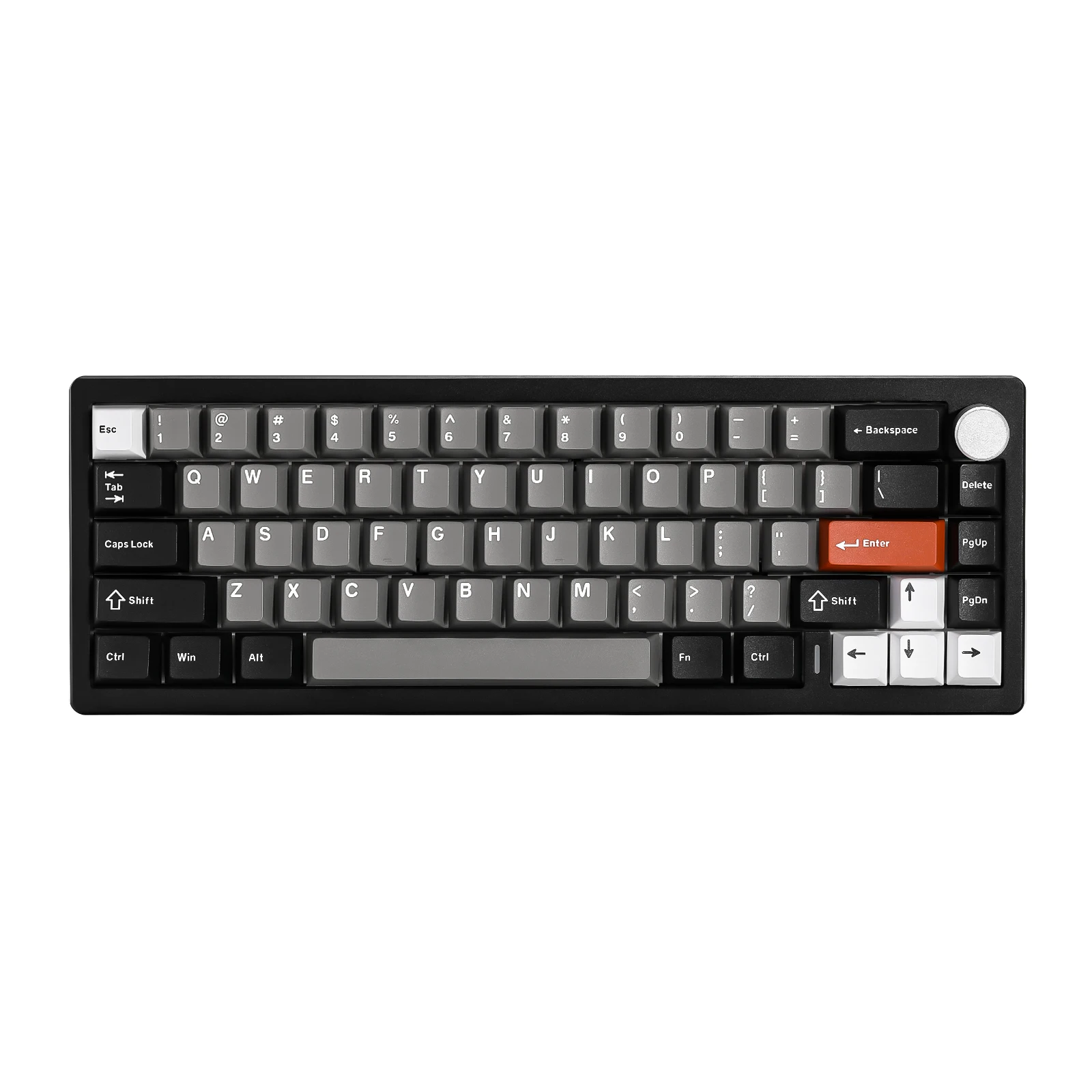 YUNZII AL68 Schwarze QMK/VIA benutzerdefinierte mechanische Tastatur, kabellose Aluminium-Gaming-Tastatur, Hot-Swap-Dichtungstastatur mit Knopf Image