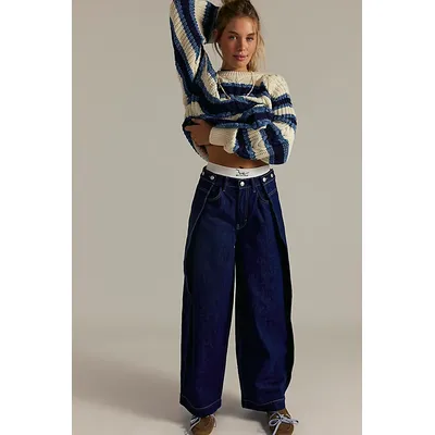 We The Free High Street Trouser Jeans at Free People in Boutique Blue, Size: 24