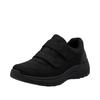 Klettschuh RIEKER, Herren, Gr. 42, schwarz, Nubukleder, unifarben, sportlich, Schuhe, Halbschuh, Sneaker, Freizeitschuh in bequemer Form