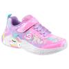 Sneaker SKECHERS "UNICORN DREAMS", Kinder, Gr. 33, bunt (pink, multi), Textil, Lederimitat, kontrastfarbene Details, animal-print, casual, Schuhe, Klettschuh mit Einhorn, Größenschablone zum Download
