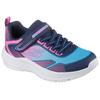 Sneaker SKECHERS "MICROSPEC ADVANCE", Kinder, Gr. 32, bunt (navy, multi), Textil, Lederimitat, kontrastfarbene Details, sportlich, Schuhe, Freizeitschuh mit Klettverschluss, Größenschablone zum Download