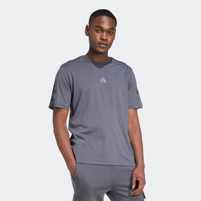 T-Shirt ADIDAS SPORTSWEAR "M SEA AOP T", Herren, Gr. L, grau six, multicolor, grau six, Obermaterial: 100% Baumwolle, sportlich, Rundhals, Shirts Image