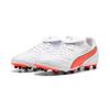 Fußballschuh PUMA "KING LIGA FG/AG", Gr. 45, puma weiß, glowing rot, puma schwarz, Synthetik, sportlich, Schuhe, für Rasenplätze