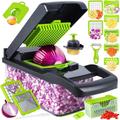 Jalleria - Tagliaverdure multifunzionale, mandolina da cucina 16 in 1, tagliaverdure manuale,