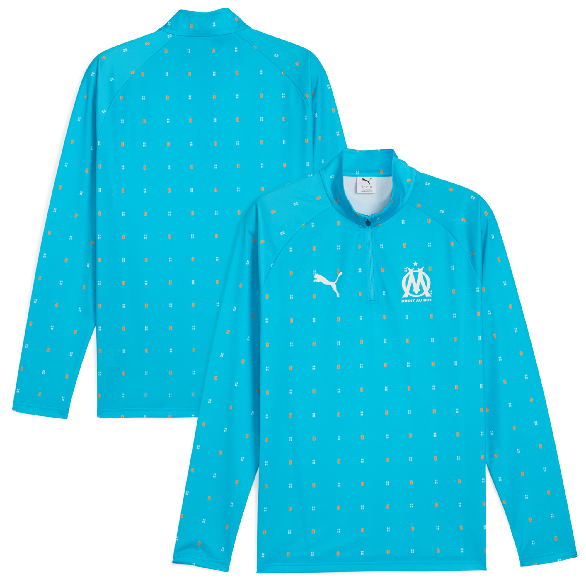 Olympique de Marseille PUMA Warm Up 1/4 Reißverschluss Oberteil - Blau Image