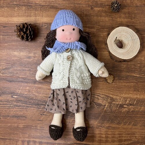 Baumwollkörper Waldorfpuppe Puppe Künstler handgemachte Mini-Anziehpuppe DIY Halloween Geschenkbox Verpackung Segen für Weihnachtsgeschenke Image