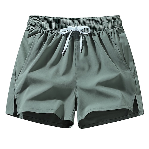 Herren Laufshorts Tasche Elastischer Bund Unterteile Fitnessstudio Athleisure Trainieren Sommer Schnelltrocknend Atmungsaktiv Laufen Yoga Normale Passform Sportbekleidung Sportkleidung Einfarbig Blau Image