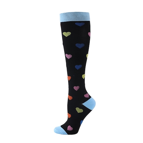 3 Paar Unisex-Sport-Kompressionssocken, elastische Wadensocken mit langem Schlauch für Damen und Herren, athletische Drucksocken zum Laufen und Seilspringen Image