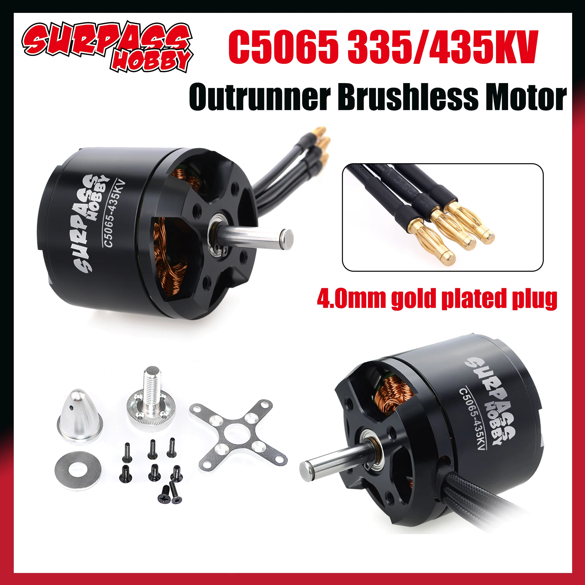 SURPASS HOBBY C5065 5065 435KV 335KV Outrunner Bürstenloser Motor für RC Flugzeug Flugzeuge Starrflügelhubschrauber Multicopters Teile