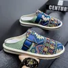 Halbhausschuhe für Herren im Ethno-Stil, große Größe 39–47, 2022, Sommer-Freizeithausschuhe, Herren-Designer-Schuhe, trendige Slip-on-Lazy-Schuhe für Herren