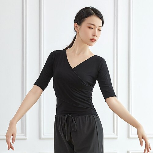 Sportkleidung oben Pure Farbe Farbaufsatz Damen Leistung Ausbildung Halbe Ärmel Hoch Polyester Image