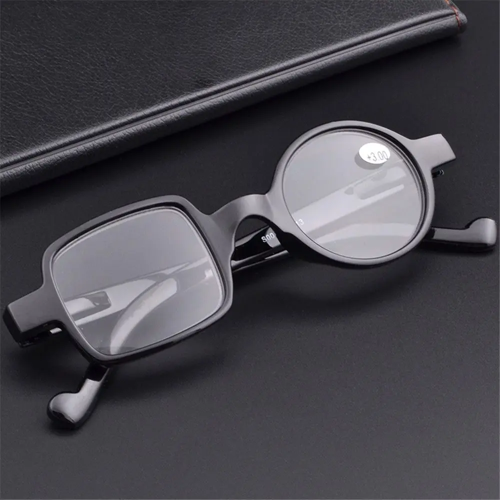 Unregelmäßige Retro-Rahmen-Lesebrille für Männer und Frauen, quadratisch, rund, Vintage-Lesebrille, Stärke 1,0 x ~ 3,5 x Image