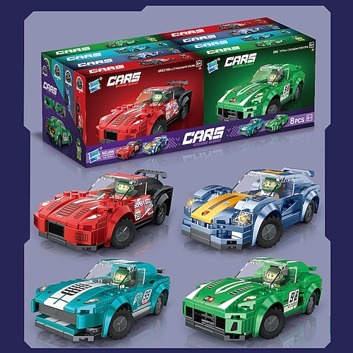 Bausteine Kinder Zusammenbau Kleine Partikel DIY Rennsportwagen Sportwagen Bausteinauto Kompatibel Mit Einem Großen Jungen Und Mädchen Bausteinspielzeug Weihnachtsgeschenk Image