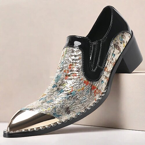 Schwarze und mehrfarbige strukturierte Slipper für Herren aus hochwertigem Leder, einzigartiger Modestil für stilbewusste Männer, Abendveranstaltungen und Auftritte