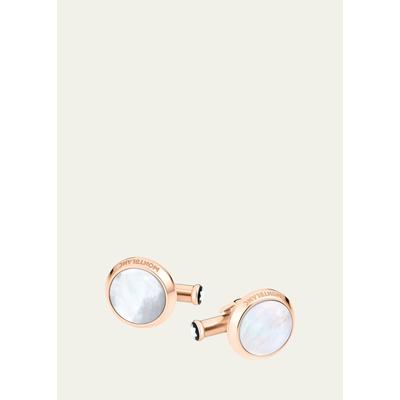 Mont Blanc Mother-of-Pearl Round Rose Golden Cuff Links